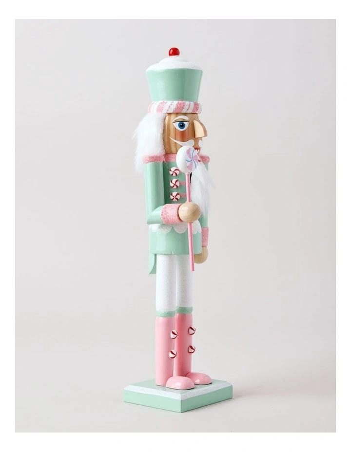 Candyland Christmas Wooden Pastel Nutcracker 38cm in Multicolour image 2