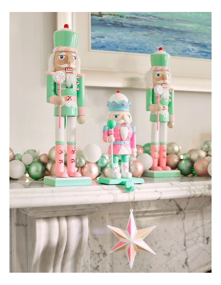 Candyland Christmas Wooden Pastel Nutcracker 38cm in Multicolour image 3