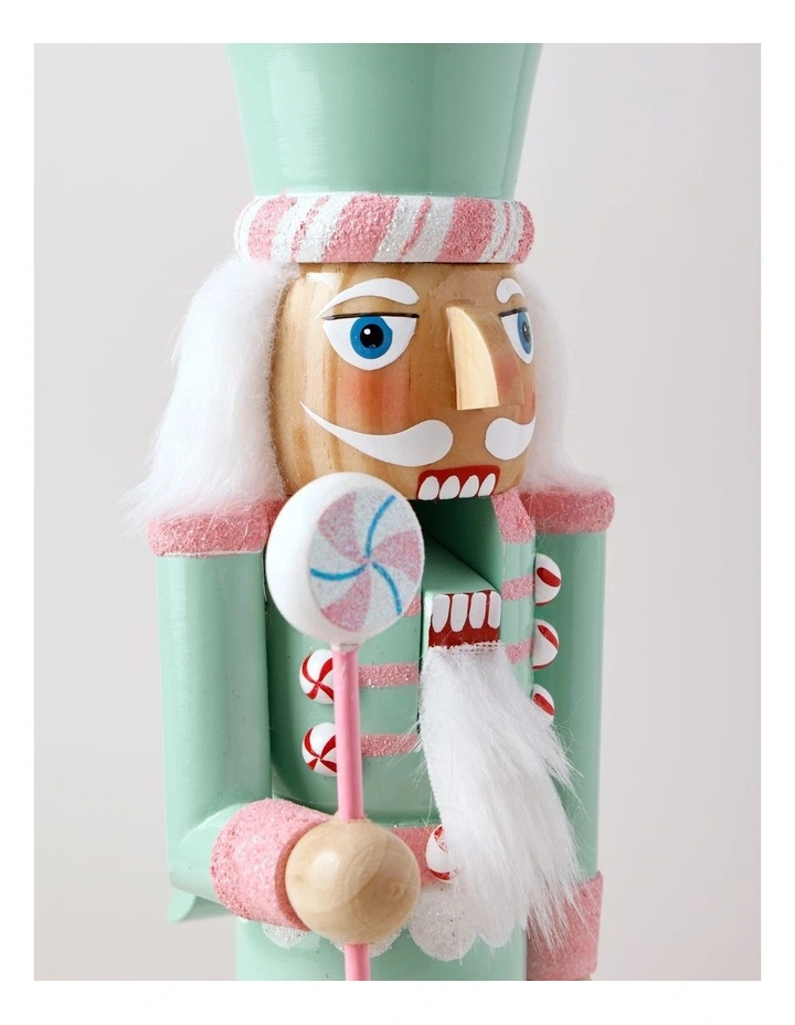 Candyland Christmas Wooden Pastel Nutcracker 38cm in Multicolour image 4