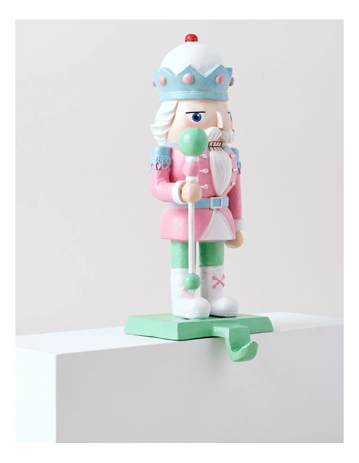 Resin Christmas Nutcracker Stocking Holder 15cm in Multicolour image 2