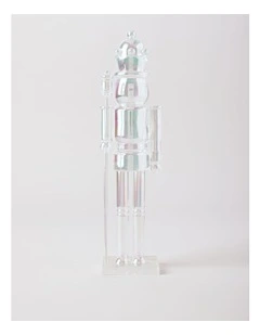 Candyland Christmas Iridescent Nutcracker 29cm in Clear