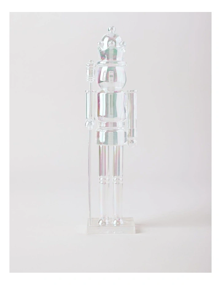 Candyland Christmas Iridescent Nutcracker 29cm in Clear image 1