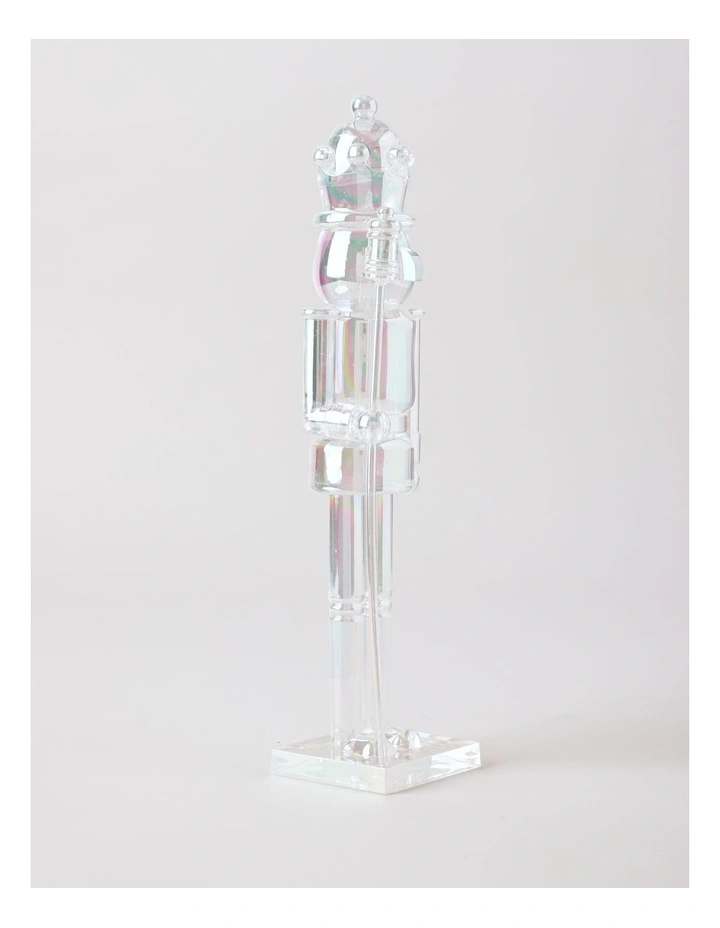 Candyland Christmas Iridescent Nutcracker 29cm in Clear image 2