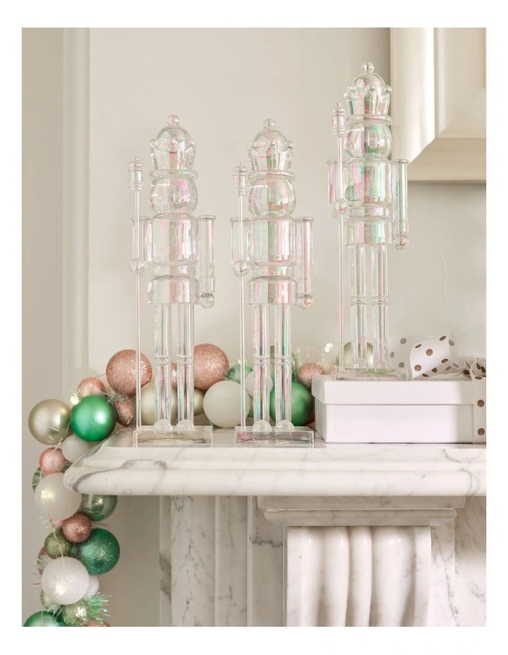 Candyland Christmas Iridescent Nutcracker 29cm in Clear image 3