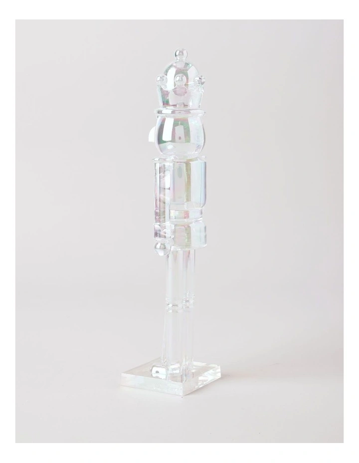 Candyland Christmas Iridescent Nutcracker 29cm in Clear image 5