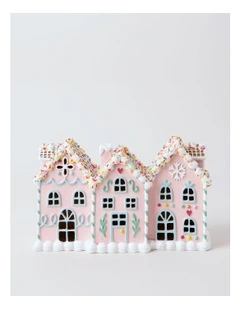 Candyland Christmas Resin Gingerbread House withLED 26cm in Multicolour