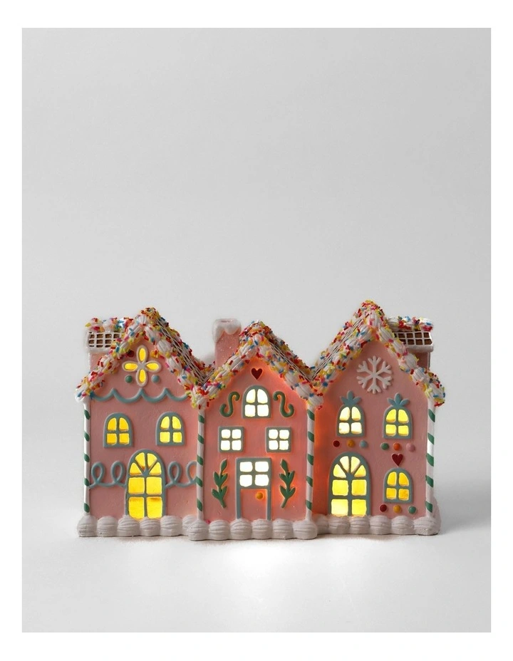 Candyland Christmas Resin Gingerbread House withLED 26cm in Multicolour image 2