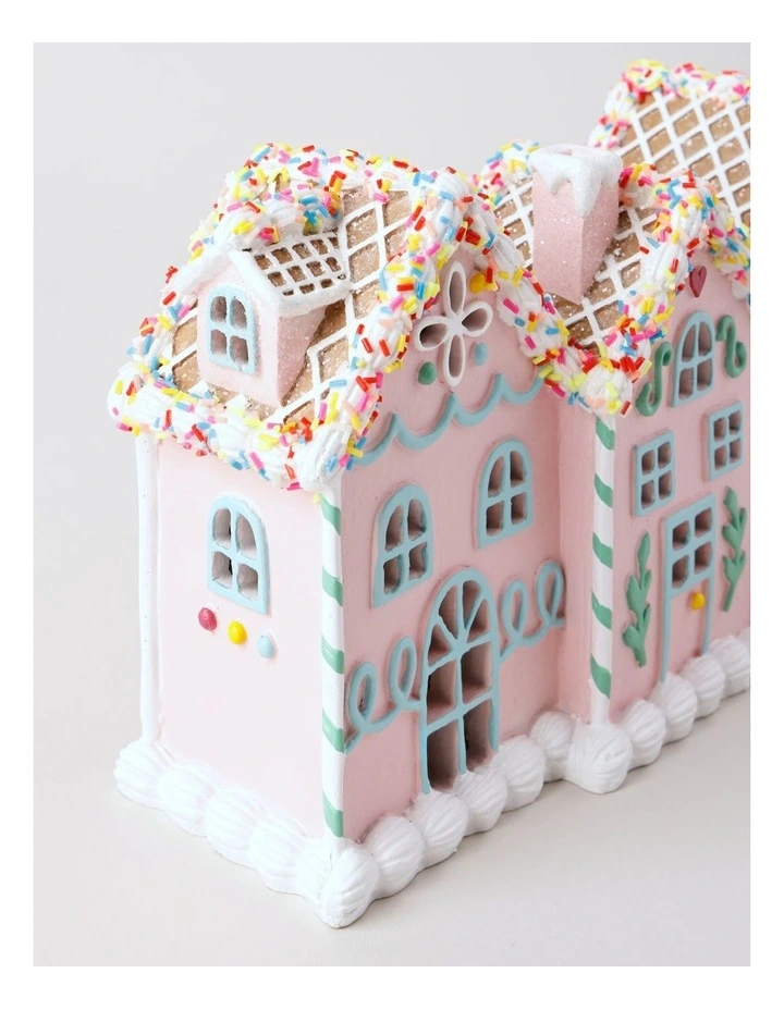 Candyland Christmas Resin Gingerbread House withLED 26cm in Multicolour image 5