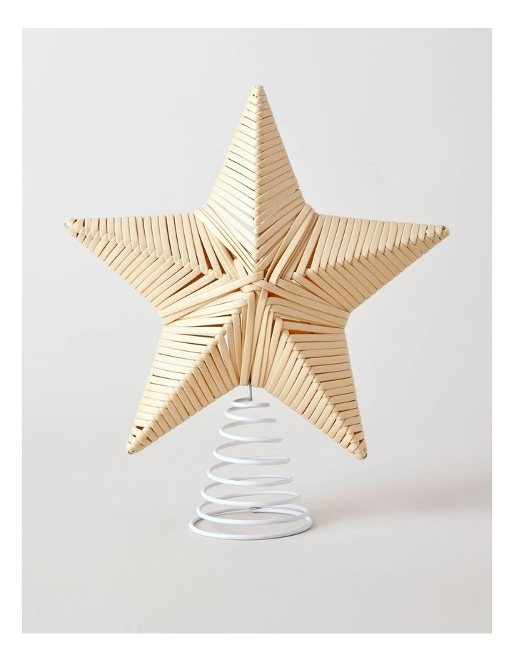 Eucalyptus Christmas Star Tree Topper 30cm in Natural image 2