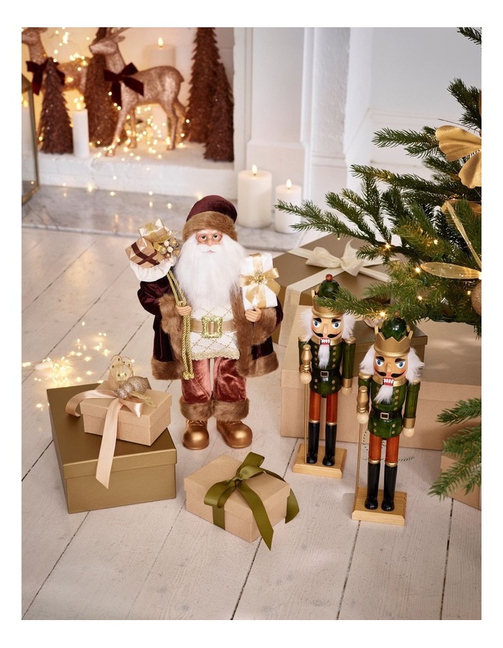 Harvest Christmas Jasper the Metallic Santa with Present 46cm in Mocha image 2