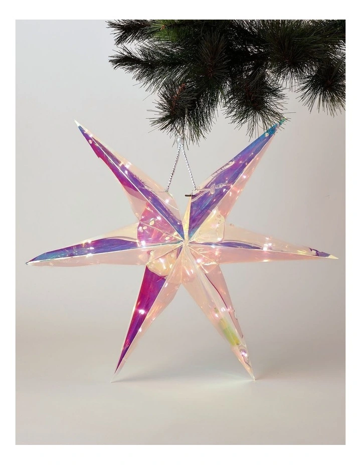 Candyland Christmas LED Collapsible Iridescent Star 37cm image 2