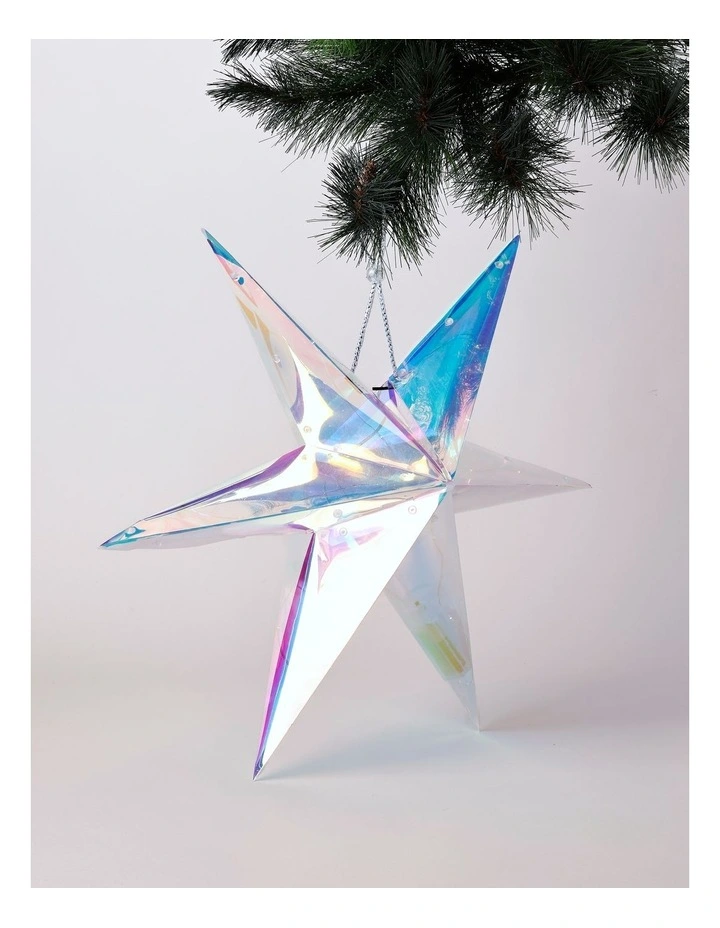 Candyland Christmas LED Collapsible Iridescent Star 37cm image 3