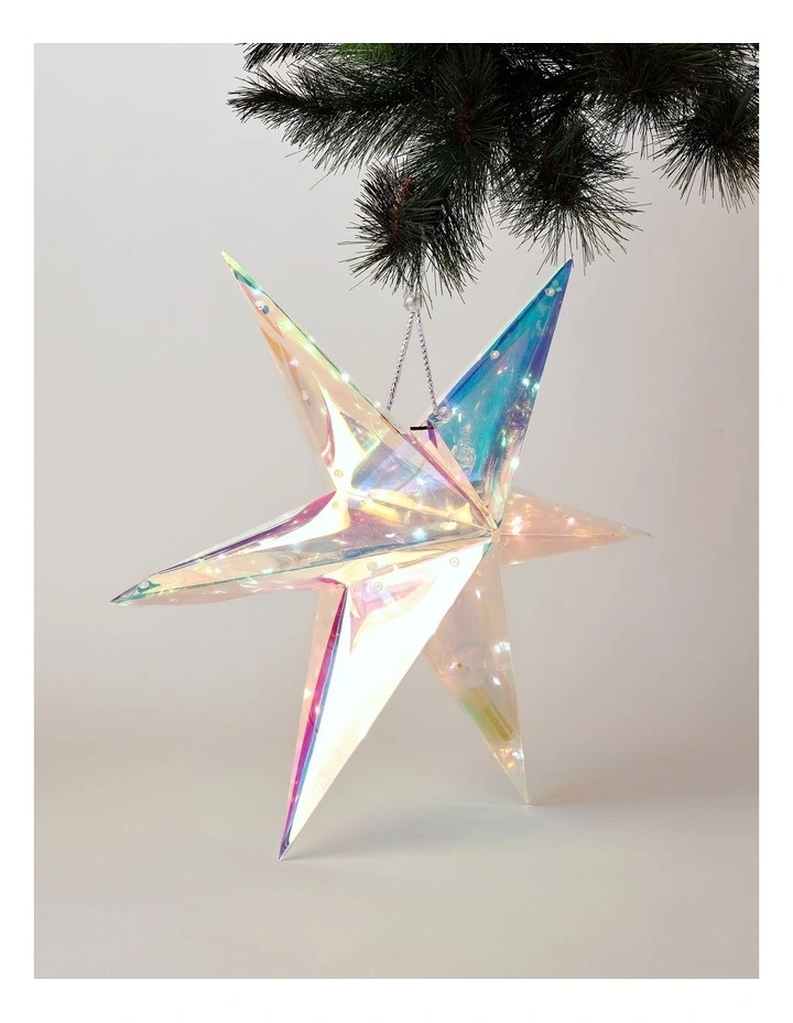 Candyland Christmas LED Collapsible Iridescent Star 37cm image 4