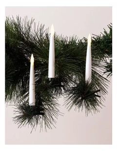 Heirloom Christmas 4 Pack LED Clip On Candles 15cm in White/Black