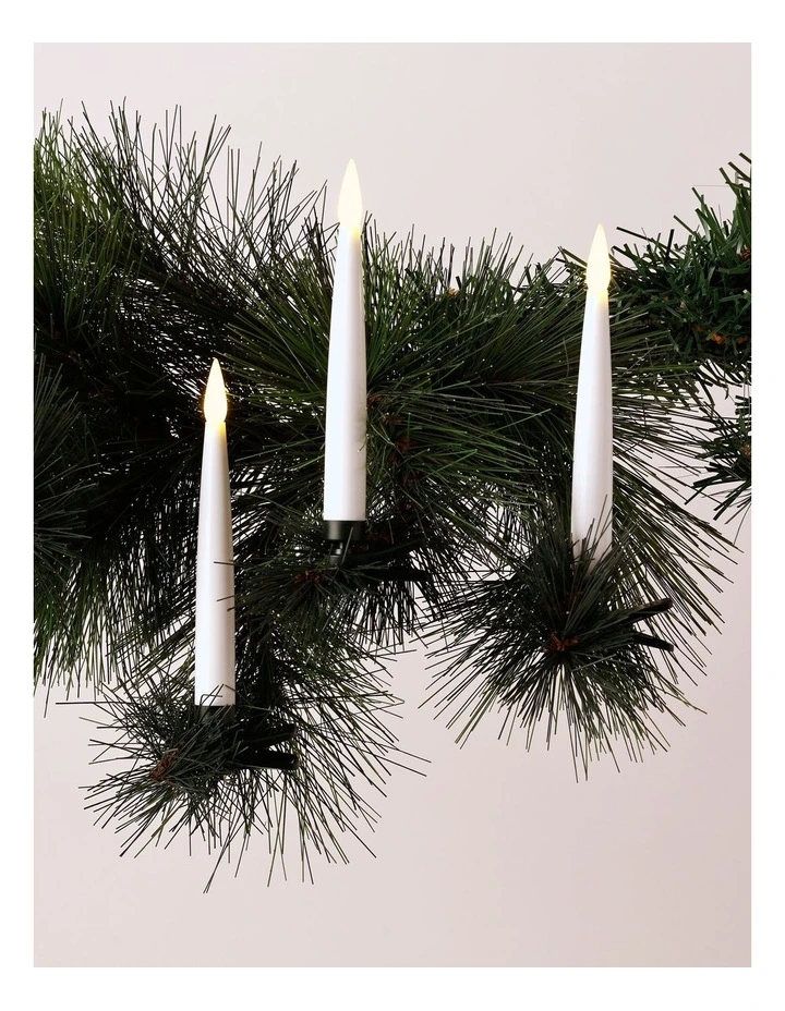 Heirloom Christmas 4 Pack LED Clip On Candles 15cm in White/Black image 1