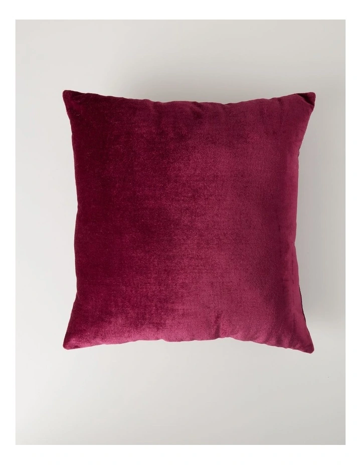 Heirloom Velvet Cushion with Bows and Sequins in Red: 45cm image 3