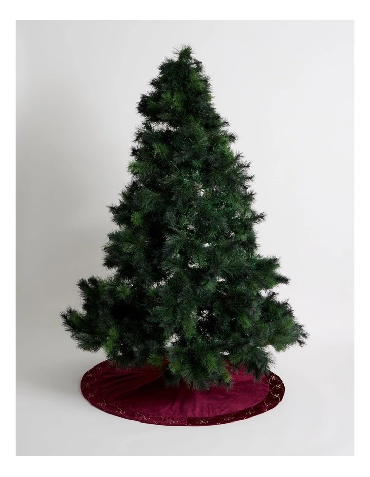 Heirloom Velvet Bows & Sequins Tree Skirt in Red: 120cm image 2