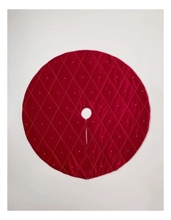 Heirloom Quilted Tree Skirt in Red: 120cm