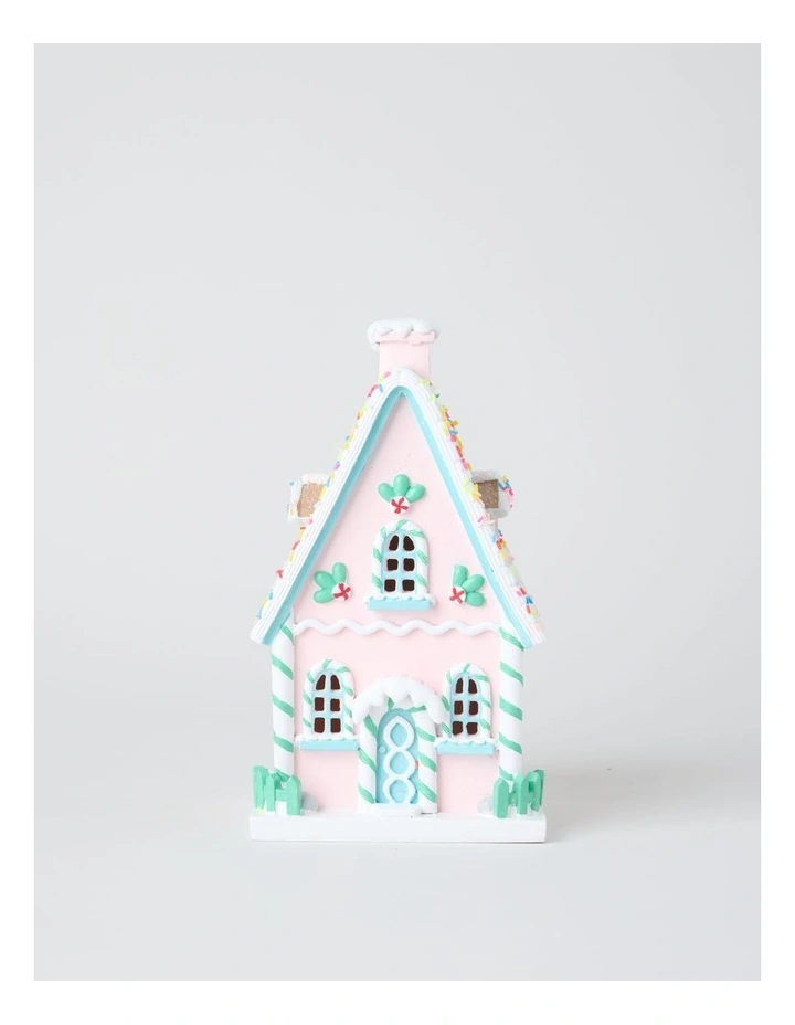 Nostalgia Resin Gingerbread House with LED in Multi: 22cm image 1