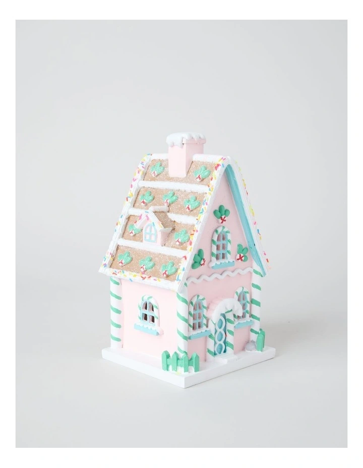 Nostalgia Resin Gingerbread House with LED in Multi: 22cm image 3