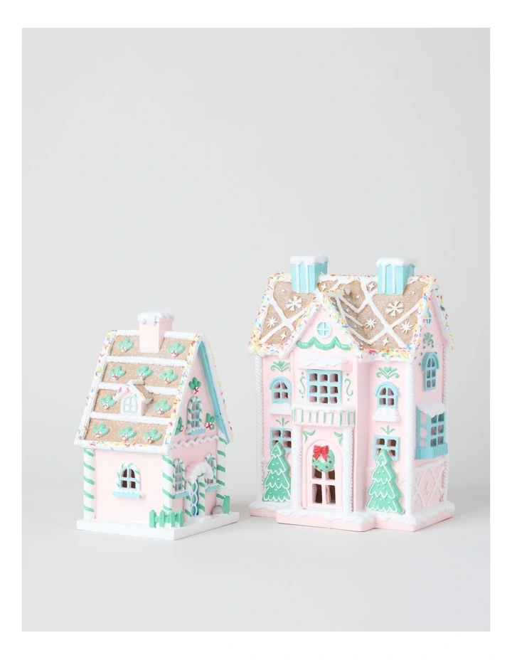 Nostalgia Resin Gingerbread House with LED in Multi: 27cm image 5