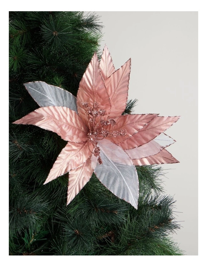 Luxe Fabric Flower Pick in Pink: 45cm image 1