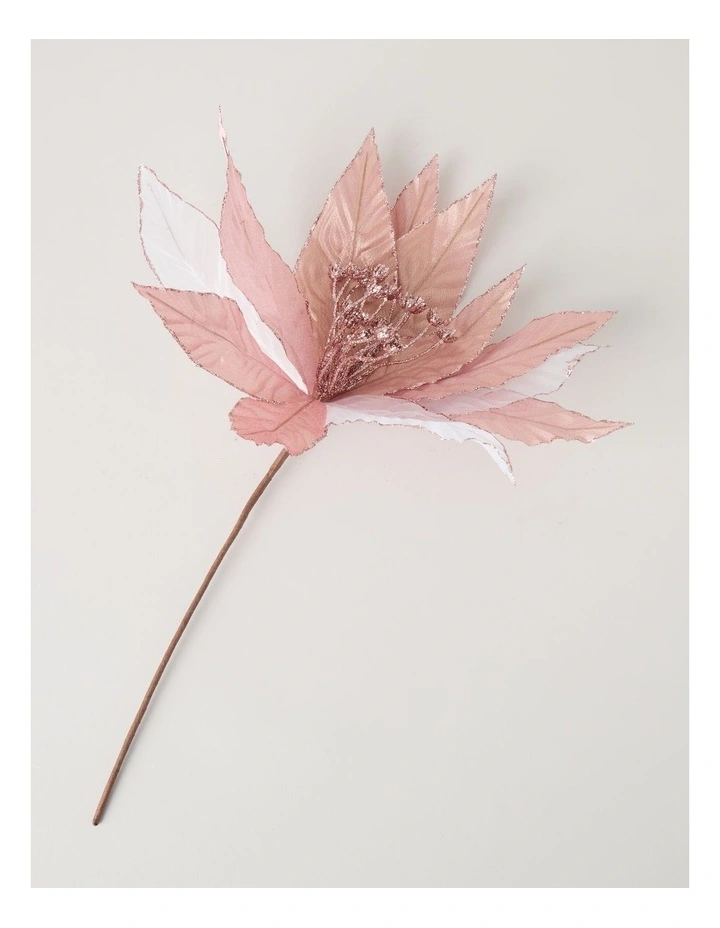 Luxe Fabric Flower Pick in Pink: 45cm image 2