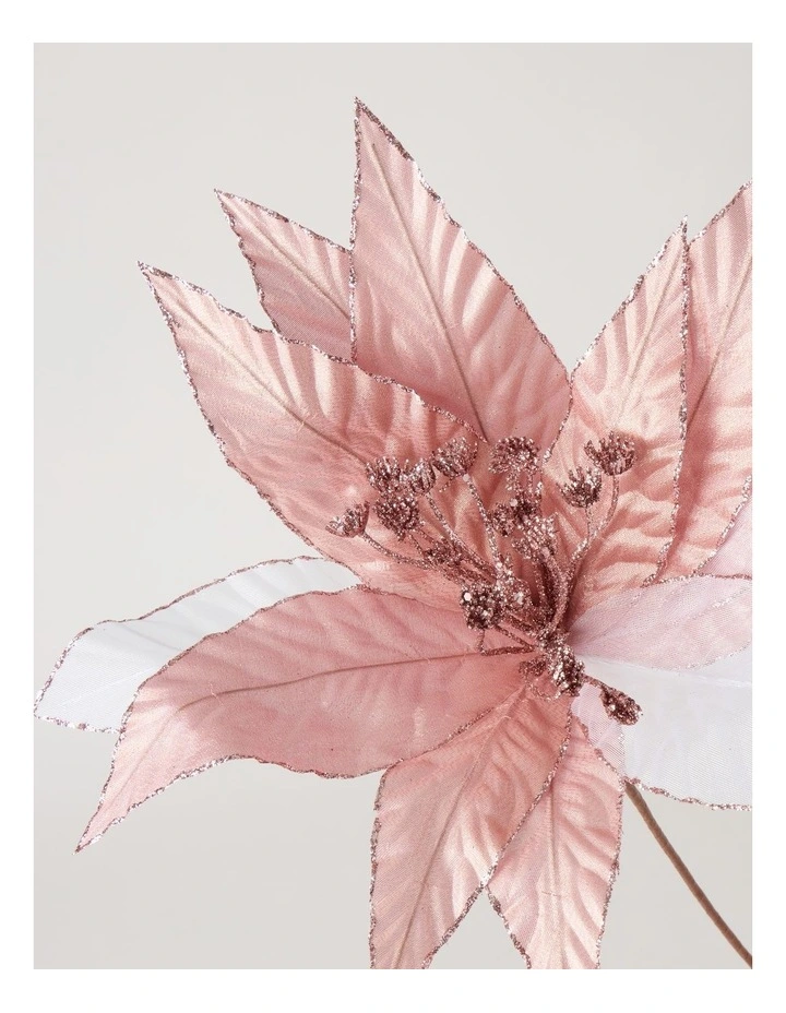 Luxe Fabric Flower Pick in Pink: 45cm image 3