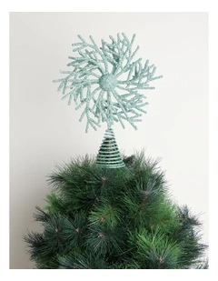 Glitter Coral Tree Topper in White: 30cm