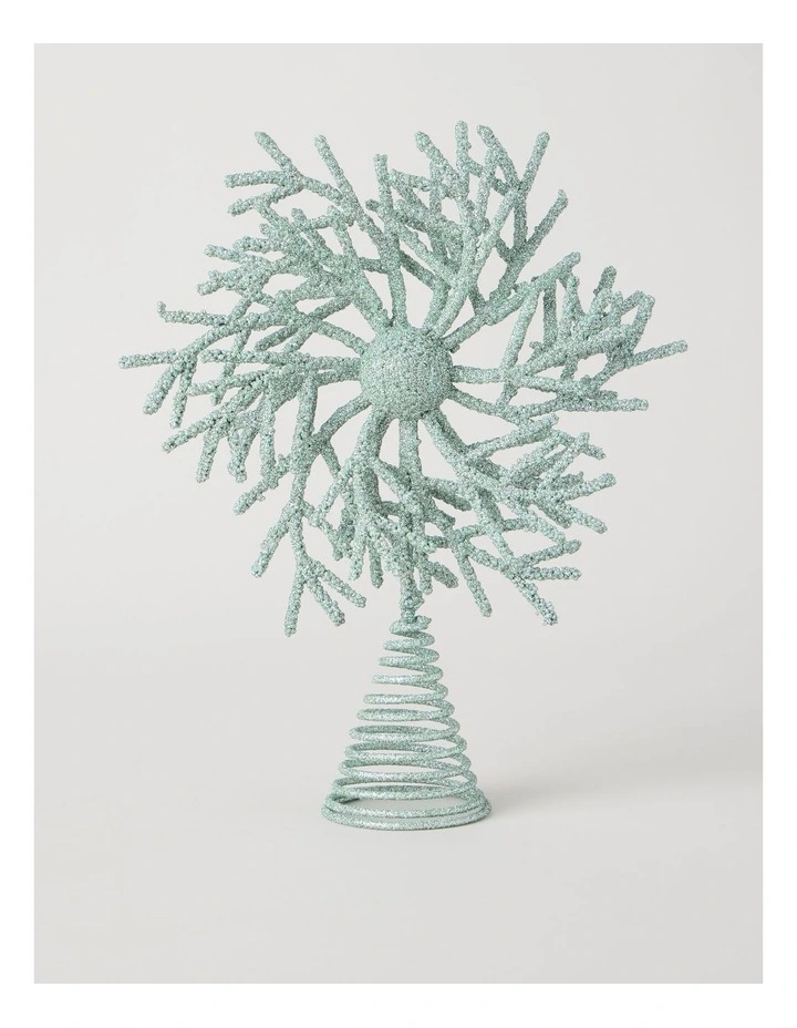 Glitter Coral Tree Topper in White: 30cm image 2