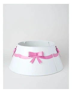 Nostalgia Metal Bow Tree Collar in White and Pink: 60cm