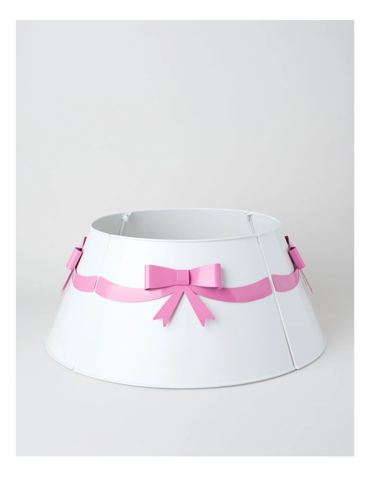 Nostalgia Metal Bow Tree Collar in White and Pink: 60cm image 1