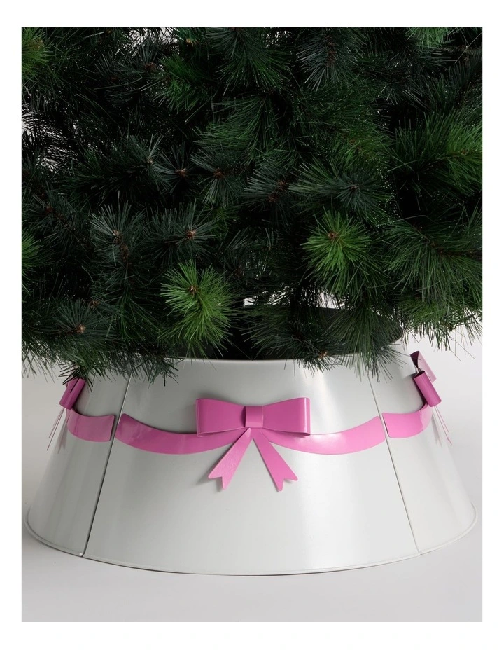 Nostalgia Metal Bow Tree Collar in White and Pink: 60cm image 3