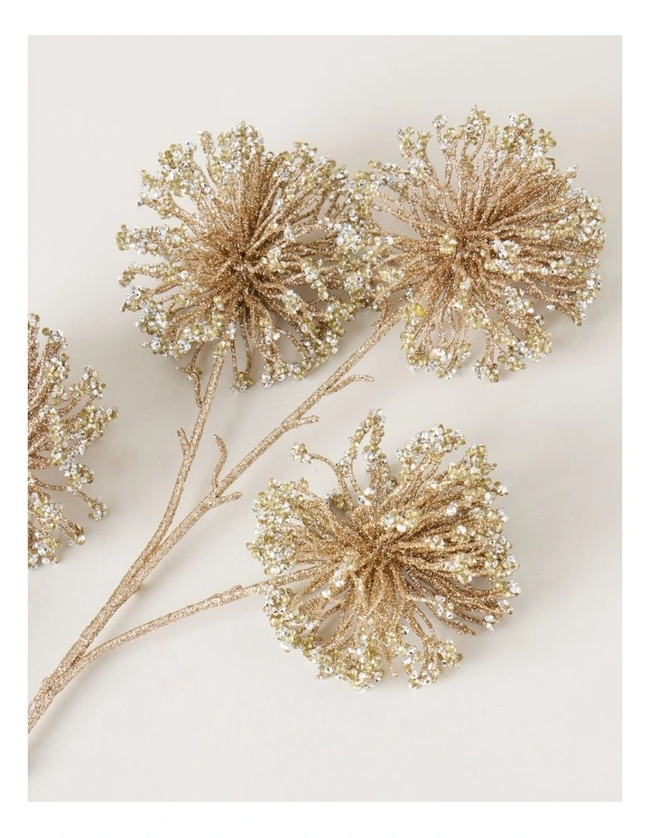 Harvest Glitter Dandelion Pick in Gold: 71cm image 3