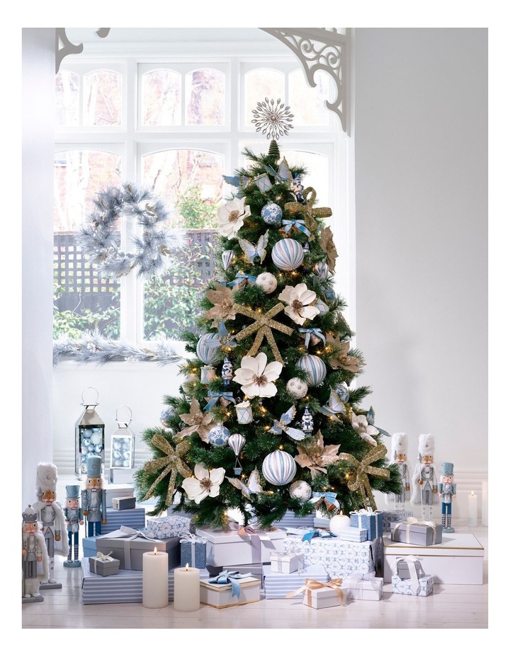 Wooden Oversized Glittered Nutcracker in Blue: 50cm image 2