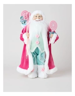 Nostalgia Candice Santa with Candy Sack in Pink: 46cm