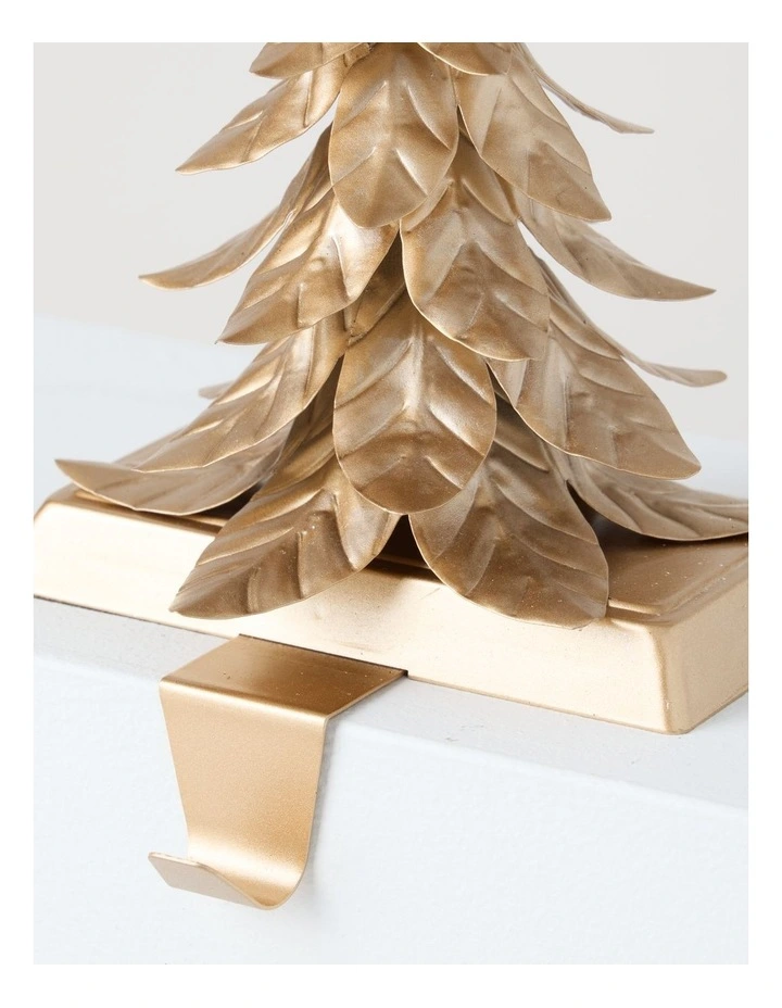 Harvest Metal Tree with Star Stocking Holder in Bronze: 20cm image 3