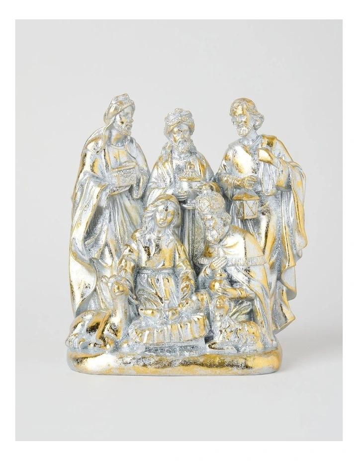 Heirloom Resin Nativity Home Decoration in Gold: 21cm image 1