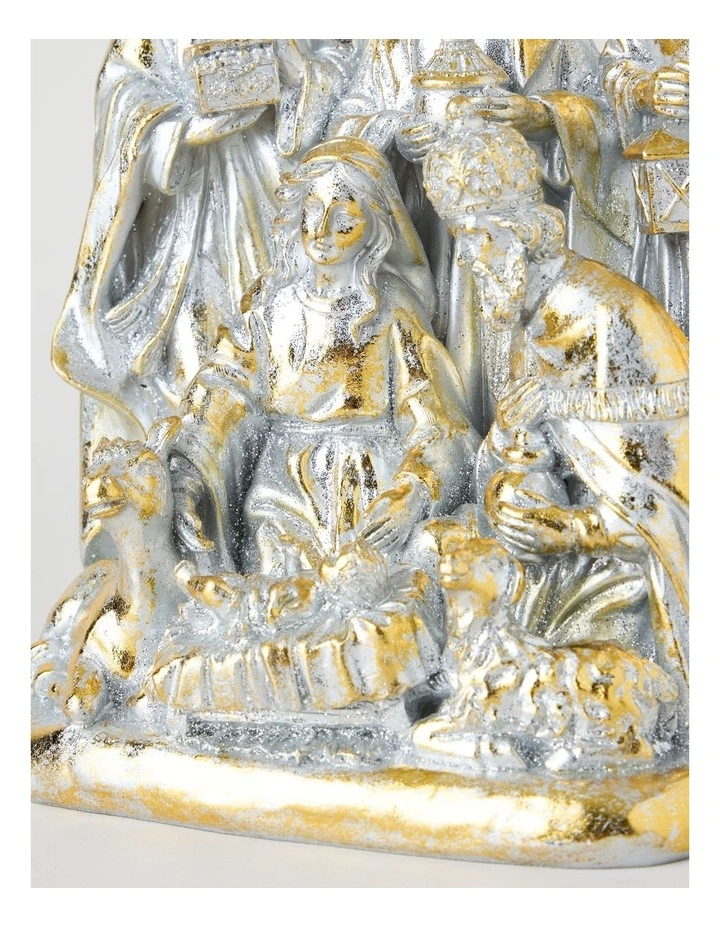 Heirloom Resin Nativity Home Decoration in Gold: 21cm image 5