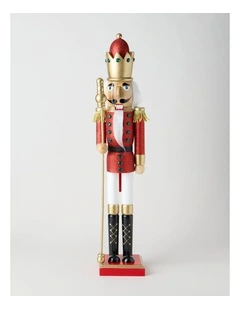 Wooden Oversized Nutcracker in Red: 90cm