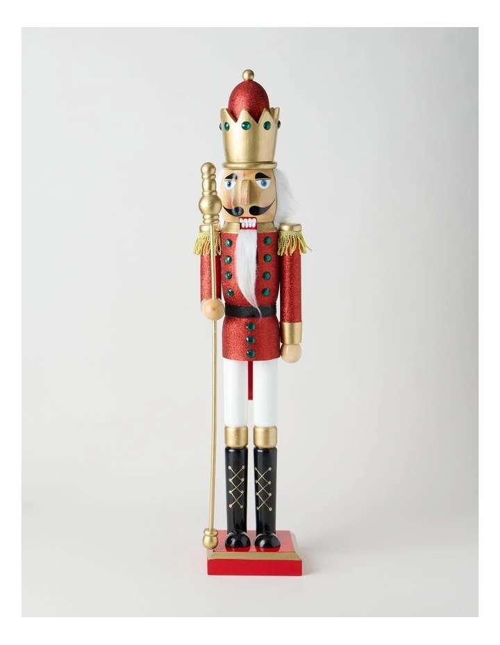 Wooden Oversized Nutcracker in Red: 90cm image 1