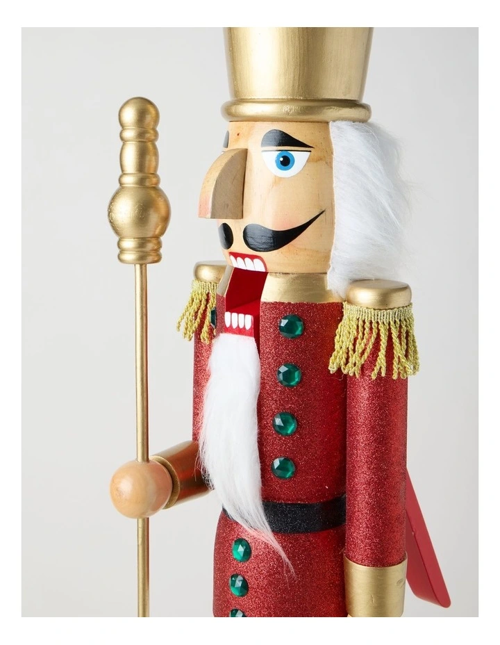Wooden Oversized Nutcracker in Red: 90cm image 3