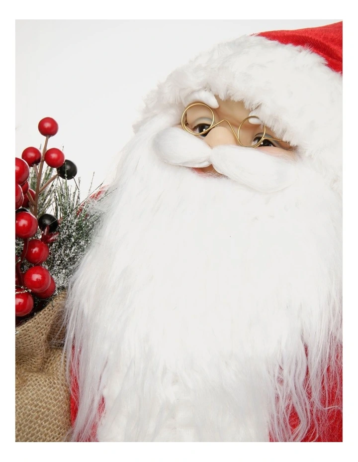 Heirloom Christmas Balthazar Fabric Santa withFoliage Sack image 2