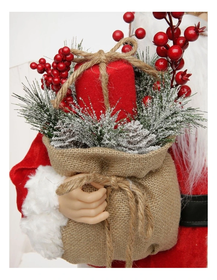 Heirloom Christmas Balthazar Fabric Santa withFoliage Sack image 4