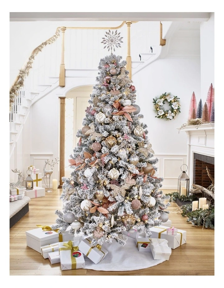 Luxe Christmas Champagne Gem & Glitter Snowflake Tree Topper image 7