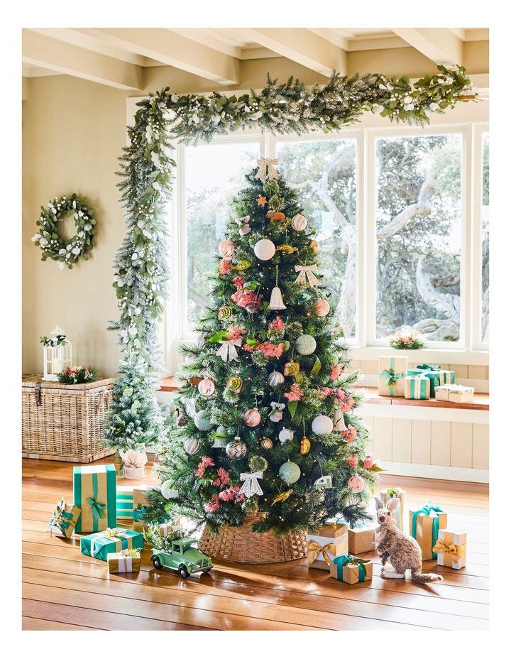 Eucalyptus Christmas Plastic Protea, Faux Pine & Foliage Hurricane 10 cm in Green image 3