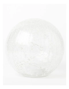 Eucalyptus Christmas Glass Large Crackle Ball LED Decoration