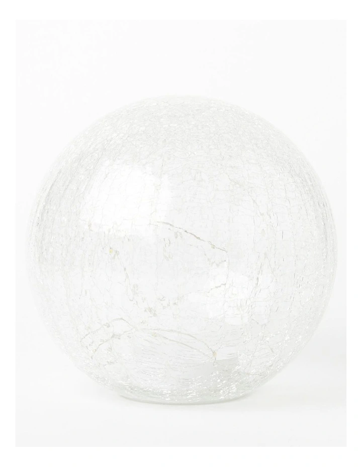 Eucalyptus Christmas Glass Large Crackle Ball LED Decoration image 1