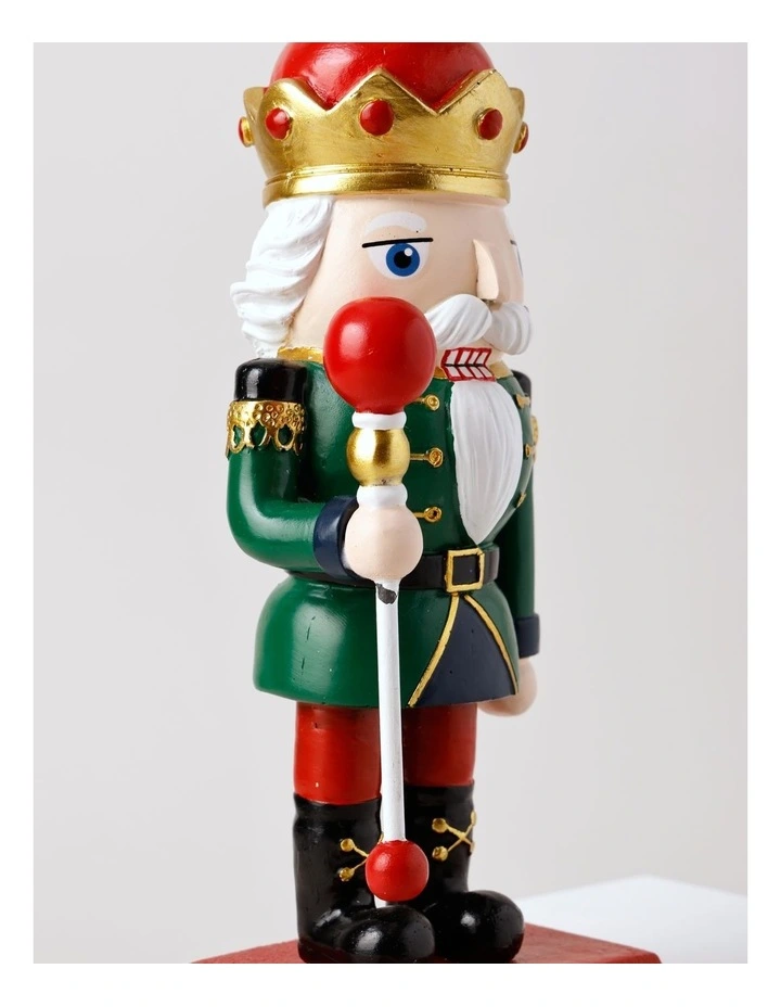Heirloom Christmas Resin Nutcracker Stocking Holder 23cm in Red/Green image 4