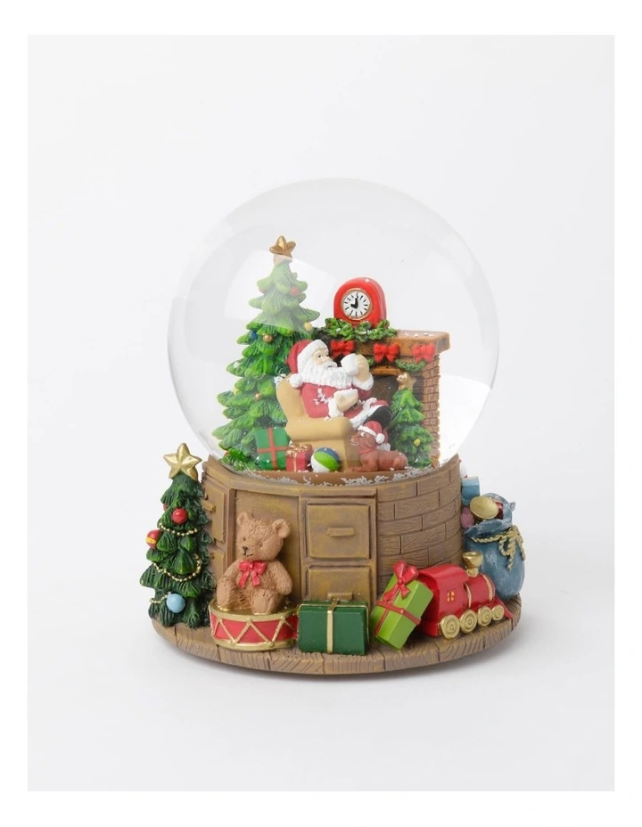 Candyland Christmas Resin Santa Scene Snowglobe 17cm in Multi image 1